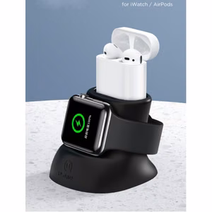 Чехол USAMS "ZJ051" чёрный 2в1 (для зарядок iWatch AirPods) силиконовый чёрный