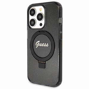 Guess Ring Stand Script Glitter MagSafe чехол для iPhone 13 Pro / 13 - чёрный