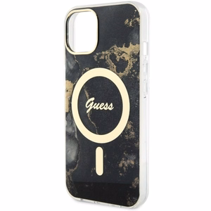 Guess GUHMP14MHTMRSK iPhone 14 Plus 6.7" Viedtālruņa apvalks melns/melns zelta marmora Magnētiskais