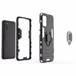 Ring Armor izturīgs hibrīda viedtālruņa apvalks ar magnētisko turētāju Samsung Galaxy A03s (166.5) melns