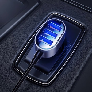 Joyroom ātrais automobiļu lādētājs ar 5 USB pieslēgvietām, 6,2 A, ar pagarināšanas kabeli, melns (JR-CL03)