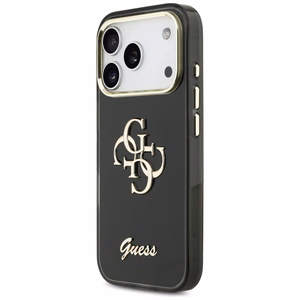 Guess IML 4G Script Metal maciņš for iPhone 17 Pro - melns