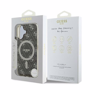 Guess IML 4G Fons Magnētiskais viedtālruņa apvalks iPhone 16 Plus - brūns