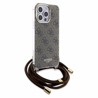 Guess Crossbody Cord 4G Print viedtālruņa apvalks iPhone 15 Pro Max - brūns
