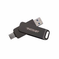 USB zibatmiņa PATRIOT Rage R550 128GB 100 MB/S USB A+C grozāms dizains (PE128GR550DSAD) melna