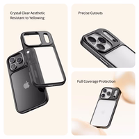 Rock Guard sērijas viedtālruņa apvalks Iphone 17 Pro Max caurspīdīgs-melns