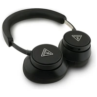 Guess Bluetooth ENC Saffiano Triangle Logo austiņas uz ausīm - melnas