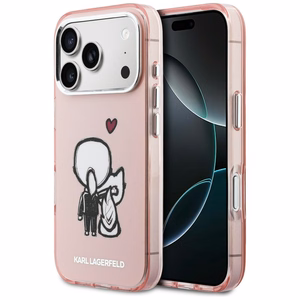 Karl Lagerfeld Karl & Choupette задняя MagSafe чехол для iPhone 17 Pro розовый