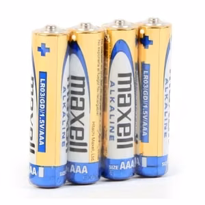Maxell ALKALINE LR03 LR3 AAA sārma baterijas, 4 gab., folijas iepakojums, 1.5 V