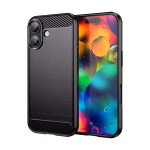 Carbon viedtālruņa apvalks iPhone 17 - melns