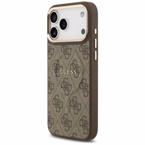 Guess Чехол для iPhone 17 Pro Max совместимый с MagSafe GUHMP17XP4MSEGCW (PU 4G W/ Classic) коричневый