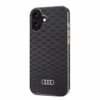 Audi IML Izšuvuma raksts Magnētiskais iPhone 16 Plus 6.7" melns/melns cietais apvalks AU-IMLMIP16M-Q5/D3-BK