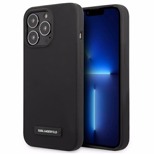 Karl Lagerfeld silikona plāksnes apvalks iPhone 13 Pro / iPhone 13 - melns