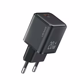 USAMS Tīkla lādētājs 1xUSB-C PD20W (tikai galviņa) PD3.0 Fast Charging melns X-ron Series CC183TC01 (US-CC183)