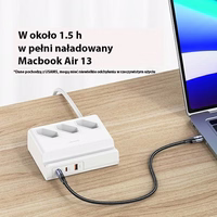 USAMS Pagarinātājs 65W Super Si Fast Charging USB pagarinātāja ligzda EU balts CC160TC01 (US-CC160)