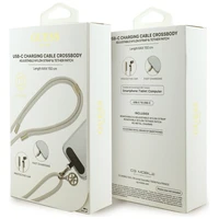 Guess CBDY 4G Charm USB-C / USB-C kabelis 150cm - smilškrāsas