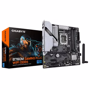 Материнская плата GIGABYTE B760M GAMING PLUS WIFI DDR4 Intel B760 LGA 1700 micro ATX DDR4-SDRAM 4 слота Wi-Fi Bluetooth 2xM.2 B760MGPWIFIDDR41.1