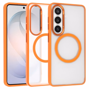 Liavec Soft Maciņš Metal Frame for Samsung Galaxy S26 oranžs