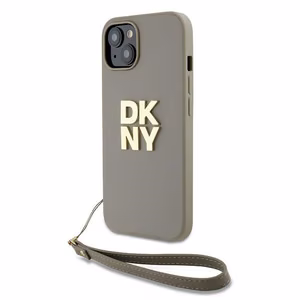 DKNY Viedtālruņa apvalks ar siksniņu un logotipu iPhone 15 / 14 / 13 - bēšs