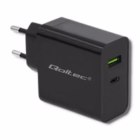Qoltec 51717 lādētājs | 45W | 5-20V | 2.25-3A | USB type C PD | USB | melns