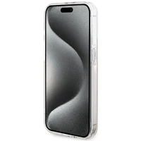 Guess IML 4G Gold Stripe viedtālruņa apvalks iPhone 15 Pro - rozā