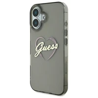 Guess IML Heart viedtālruņa apvalks iPhone 16 Plus - melns
