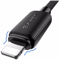 USAMS kabelis KY Series US-SJ689 2.4A USB-A uz Lightning 1m melns