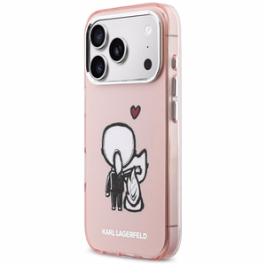 Karl Lagerfeld Karl & Choupette задняя MagSafe чехол для iPhone 17 Pro Max розовый