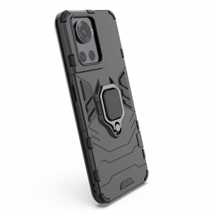 Ring Armor bruņots hibrīda apvalks ar magnētisko turētāju OnePlus Ace Melns