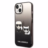 Karl Lagerfeld KLHCP14STGKCK iPhone 14 6,1 "cietais apvalks melns / melns Gradients Ikonik Karls & Choupette