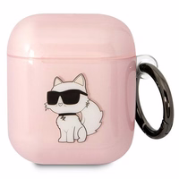 Karl Lagerfeld KLA2HNCHTCP Airpods 1/2 apvalks rozā/rozā Ikonik Choupette
