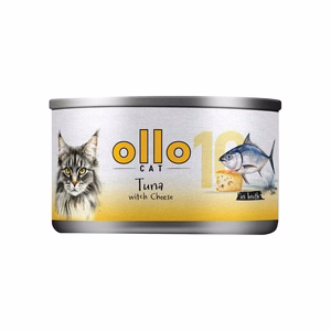 Ollo Cat No. 10 – mitrā kaķu barība ar tunci un sieru buljonā, 70 g