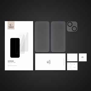 Tech-Protect Supreme komplekts iPhone 15 2x rūdītais stikls ekrānam / rūdītais stikls kamerai