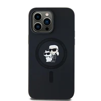 Karl Lagerfeld Silikona Karl&Choupette Magnētiskais viedtālruņa apvalks iPhone 14 Pro - melns
