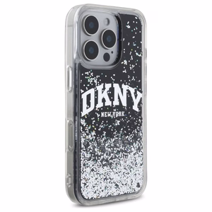 DKNY DKHCP16XLBNAEK iPhone 16 Pro Max 6.9" melns/melns cietais apvalks ar šķidro spīdumu loka logotipu