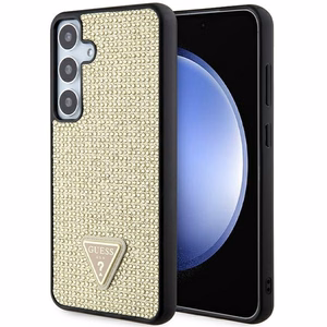 Guess Rhinestone Triangle vāciņš ierīcei Samsung Galaxy S24+, zelta krāsā