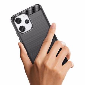 Elastīgs oglekļa raksta viedtālruņa apvalks Xiaomi Redmi 12 Carbon Case - melns