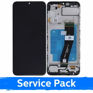 LCD displejs saderīgs ar Samsung A035G A03 EU melns ar rāmi (Service Pack)
