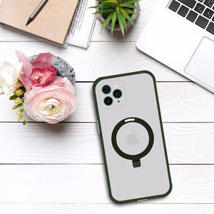 Tel Protect Burvīgais MagSafe ar statīvu apvalks viedtālrunim Iphone 11 Pro – zaļš