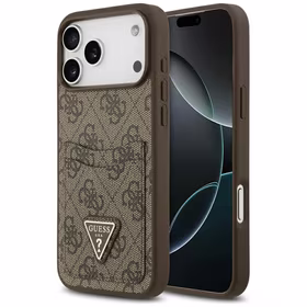 Guess 4G Nauble Card Triangle apvalks iPhone 17 Pro Max - brūns