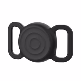 AirTag silikona ūdensizturīgs apvalks suņa vai kaķa kaklasiksnai - melns
