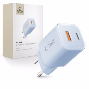 Tech-Protect NCM33W 2 portu PD33W/QC3.0 sienas lādētājs - zils