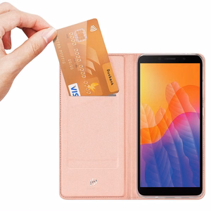 DUX DUCIS Skin Pro grāmatas tipa viedtālruņa apvalks Huawei Y5p rozā