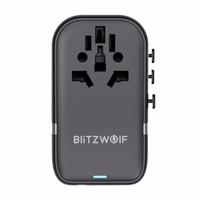 Blitzwolf BW-TA2 5-in-1 ceļojumu adapteris 2xUSB PD + 2xC QC + C GaN 100W