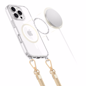 Tech-Protect FlexAir Chain MagSafe apvalks iPhone 16 Pro Max - caurspīdīgs + 2 siksniņas (melna un taupe)