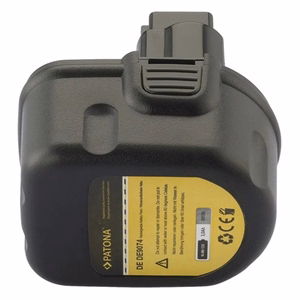 Patona Replacement battery for DeWalt DE9071 DE9072 Black & Decker Würth 12V 3000mAh Ni-MH Black
