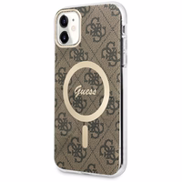 Guess GUHMN61H4STW iPhone 11 6.1" brūns/brūns cietais apvalks 4G MagSafe