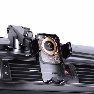Dudao F19 skavas tipa automašīnas turētājs ar 15W indukcijas lādētāju - melns