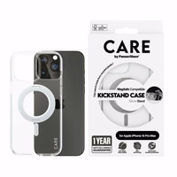 CARE by PanzerGlass viedtālruņa apvalks ar statīvu MagSafe iPhone 15 Pro Max - sudrabains