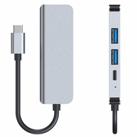 HUB Tech-Protect V2 4in1 USB-C - USB-A 3.0 / USB-A 2.0 / USB-C / HDMI - pelēks